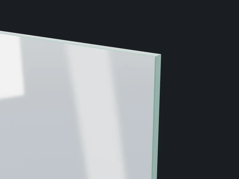 Close-up of a flat polish mirror edge