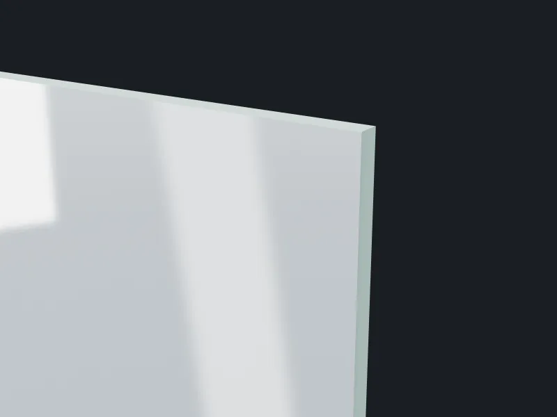 Close-up of a mirror edge sanded smooth for a frame