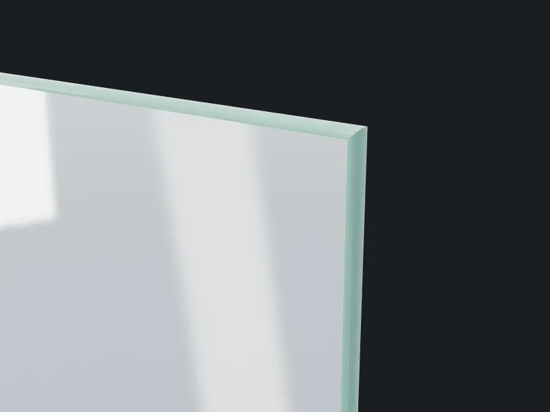 Close-up of a rounded polish mirror edge
